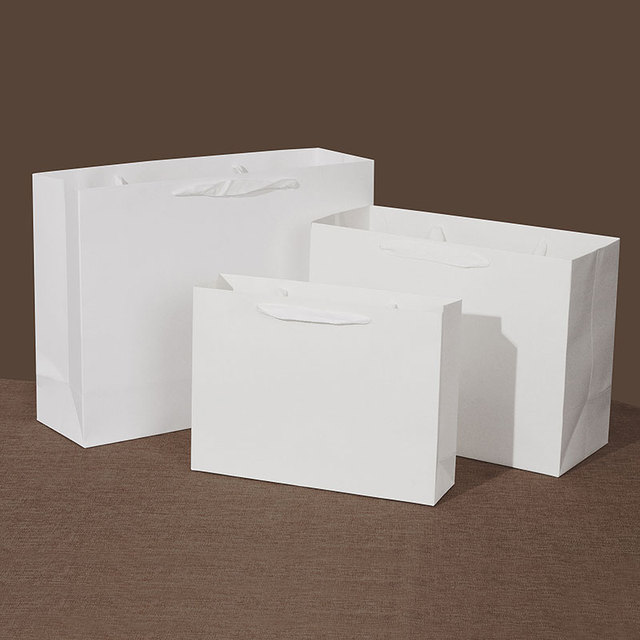 White Paper Shopping Bag Gifts, White Paper Bags Handles